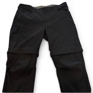 Eddie Bauer Black Convertible Tech Pants 38x30 EUC